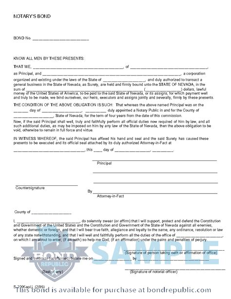 nevada notary bond requirements.